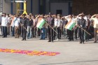 Saluting to the national flag