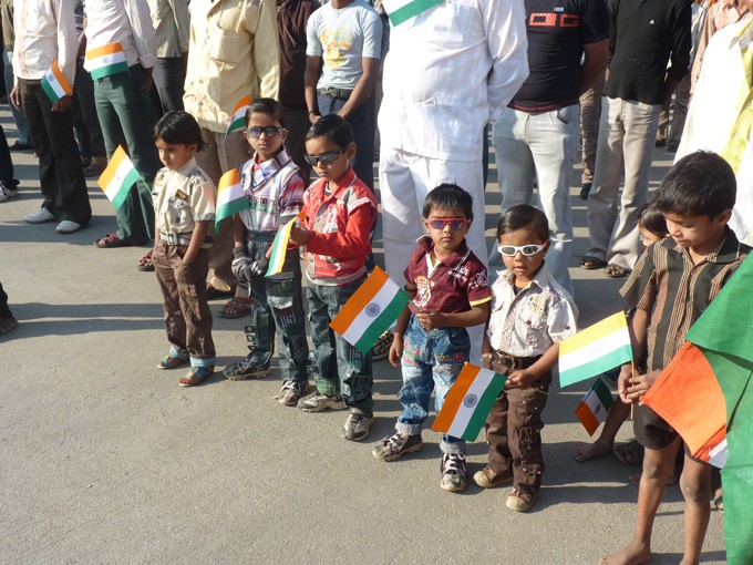 Kids with national flag