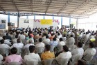 All farmers and villagers learning how to develop quality cotton.